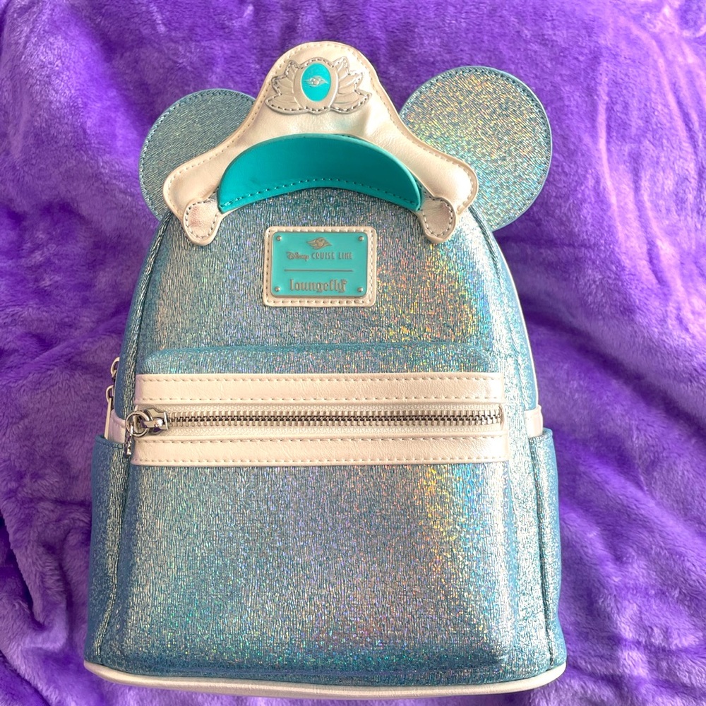 Loungefly Disney Cruise Line 25th Silver
Anniversary at Sea Mini Back Pack NWT